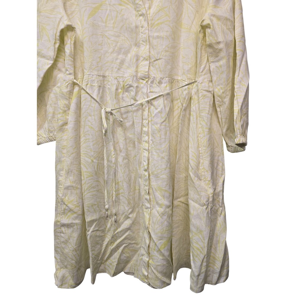 C&C California Tropical Leaf Shirt Dress Sz L Coastal Resort Quiet Luxury Preppy - Picture 5 of 9